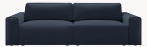 Divano letto 3 posti in ciniglia con contenitore Victor, larg. 246 cm
