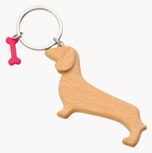 Portachiavi in legno a forma di bassotto Dachshund