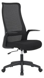 Sedia da ufficio ergonomica, con schienale a rete, rivestita in tessuto, colore nero