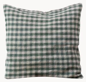 Copricuscino in lino Forest Green Gingham