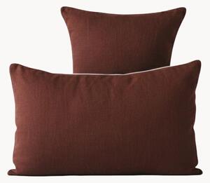 Set di 2 federe in lino Chocolate White