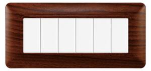Placca 6 moduli 506 in plastica radica compatibile anche con BTicino Matix
