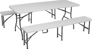 Set da birreria Set da birreria Panca da birreria 3 pezzi Pieghevole in plastica 180 cm