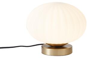 Lampada da tavolo di design in ottone con vetro opale - Mochi