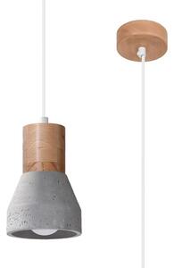 Lampada a sospensione QUBIC grigio 1xE27 15W cemento 120x10x10cm Sollux Lighting