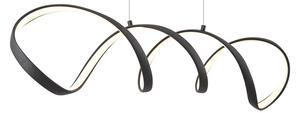 Lampada a sospensione di design nera 100 cm con LED dimmerabile a 3 livelli - Wokkel