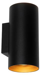 Lampada da parete intelligente nera con oro 2 luci incl. Wifi GU10 - Sab