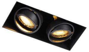 Faretto da incasso intelligente nero senza cornice 2 luci incl. Wifi GU10 - Oneon Honey