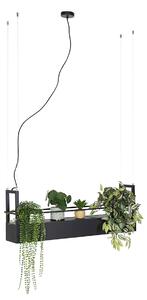 Lampada a sospensione intelligente nera con mensola incl. 4 GU10 Wi-Fi - Cage Rack