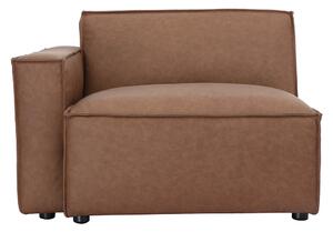 Modulo d'angolo sinistro per divano in pelle marrone SPLIT