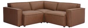 Divano angolare modulabile vintage 3 posti in pelle marrone SPLIT