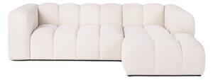 Divano angolare color crema (con penisola a destra e chaise lounge) con rivestimento in velluto Cube – Bonami Selection