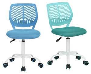 Set di sedie da ufficio (2 pezzi), girevoli, regolabili in altezza, colore blu/turchese