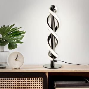 BRILLANTE lampada da tavolo moderna a LED nera AMALIE | lampada da tavolo ritorta alta 39 cm | 9W 1100 lumen 3000K | metallo/plastica