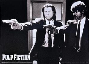 Cartello in metallo Pulp Fiction - Black and White Guns, (40 x 30 cm)