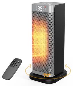 Stufa ventilata Vetroceramica PTC, 2000W, con telecomando, timer e modalità ECO