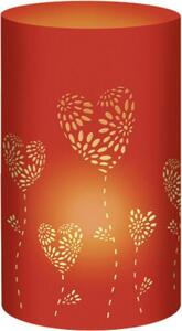 URSUS 5 lampade da tavolo a sagoma "Filigrano - Fiori di cuore", rosse