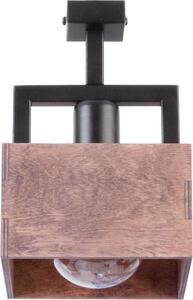 Lampada da soffitto Dakota in legno scuro e nero, 1xE27x15W, metallo, dimensioni: 25x16x16 cm, IP20, Sigma Lighting