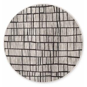 Tappeto da interno/esterno rotondo nero/color crema ø 200 cm Haringey Crouch – Ted Baker