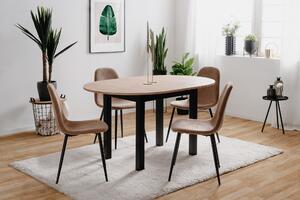Tavolo da pranzo >Coburg< in rovere Artisan / nero - 100x76x100 cm (LxAxP)