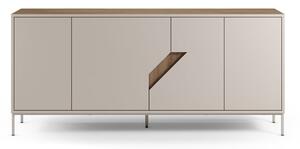 Cassettiera effetto rovere in colore crema-naturale 180x80x40 cm Lilou - Marckeric