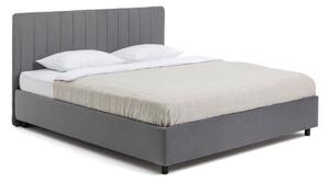 Letto matrimoniale imbottito grigio con contenitore con rete inclusa 160x200 cm Myra Slim Line – Bonami Selection