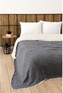 Copriletto in mussola grigio scuro per letto matrimoniale 230x250 cm - Mijolnir