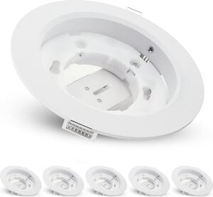 SSC-LUXon 6 pezzi RX-3 cornice da incasso soffitto spot bianco rotondo - faretto da incasso piatto grande Ø 108 mm con attacco per lampada GX53
