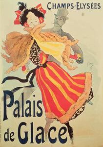 Jules Cheret - Stampa artistica Ice Palace' Champs Elysees Paris 1893, (26.7 x 40 cm)