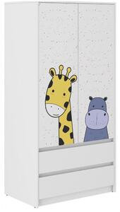Armadio per bambini con una grande giraffa 180x55x90 cm