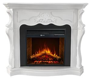 Camino elettrico caminetto da terra PARIGI in legno Bianco Made in Italy in legno Bianco Dimensioni 123x39x h 100 cm Peso 35 kg Volume riscaldabile 30 m2