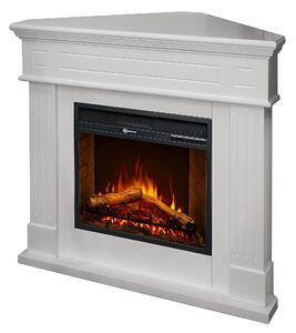 Camino elettrico caminetto da terra ad angolo FORD in legno Bianco Made in Italy in legno Bianco Dimensioni 110x63x h 102 cm Peso 33 kg Volume riscaldabile 30 m2
