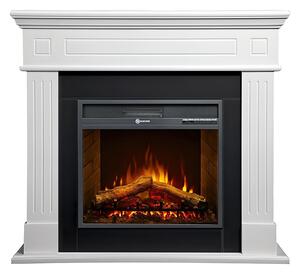 Camino elettrico caminetto da terra CAMBRIDGE in legno BIANCO Made in Italy in legno Bianco Dimensioni 110x36x h 100 cm Peso 30 kg Volume riscaldabile 30 m2