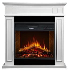 Camino elettrico caminetto da terra JEFFERSON in legno BIANCO Made in Italy in legno Bianco Dimensioni 89,5x28x h 90,5 cm Peso 23 kg Volume riscaldabile 30 m2