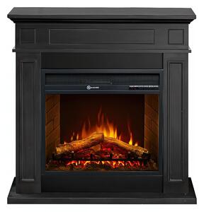 Camino elettrico caminetto da terra JEFFERSON in legno NERO Made in Italy in legno Bianco Dimensioni 89,5x28x h 90,5 cm Peso 23 kg Volume riscaldabile 30 m2