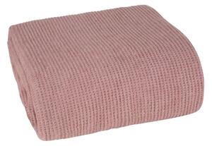 Coperta di alta qualità di colore rosa con struttura a cialde Larghezza: 150 cm | Lunghezza: 200 cm