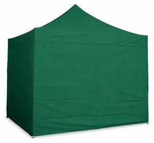 Gazebo pieghevole 3x3m ACCIAIO Premium con 4 pareti laterali chiuse - Verde
