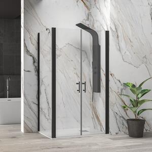 Kamalu box doccia 80x70 nero apertura saloon altezza 200h | ks2800as