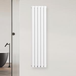 Radiatore di design, 620 W, acciaio, bianco, 120x30 cm, attacco centrale