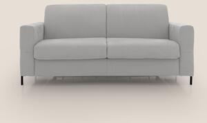 Ortensia divano letto materasso H18 cm con piedi alti in elegante micr