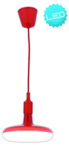 Näve sospensione incl. lampada a LED E27 rosso "Ufo" - tessuto/silicone/plastica - colore: rosso; 6096921