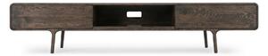 Mobile TV marrone in rovere massiccio 220x45x45 cm Fawn – Gazzda