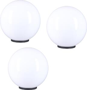 Lampada a sfera Ø 20 cm set di 3 lampade a sfera bianco opale E27 senza cavo di collegamento Luce da esterno