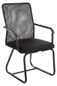 Sedia da ufficio con braccioli, ergonomica, in tela, dimensioni 47x60x92 cm, colore nero
