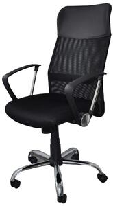 Sedia da ufficio Corfu, nera, ergonomica, con meccanismo basculante