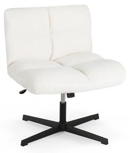 Sedia da ufficio con rivestimento in ecopelliccia, regolabile in altezza e inclinazione, color beige