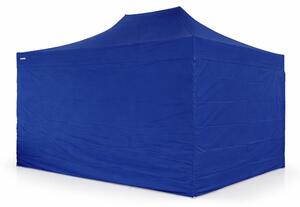 Gazebo pieghevole 3x4,5m ACCIAIO Standard con 4 pareti laterali chiuse - Blu