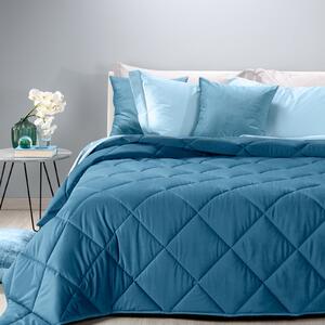 Trapunta Matrimoniale Blu Velvet Modern, In Velluto Caleffi