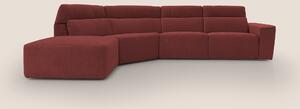 Clark Divano angolare con opzione relax elettrico in tessuto smacchiab