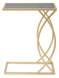 Tavolo contenitore con piano in vetro 25,5x45,5 cm Glam - Mauro Ferretti